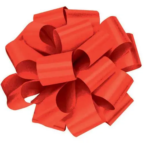 5.5"POLY POM BOW-RED PF9