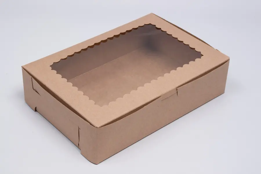 10X7X2.5 CUPCAKE BOX KRAFT-WINDOW