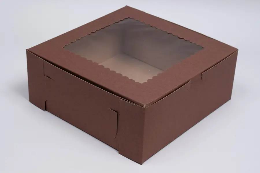 10X10X4 CHOCOLATE CUPCAKE BOX W/WIND 6 CUP