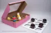 19X14X4 STRAWBERRY CUPCAKE BOX W/WIND 12 CUP