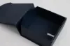 6 X 6 X 2-3/4 NAVY LEATHER CURVED FLAP MAGNETIC BOX