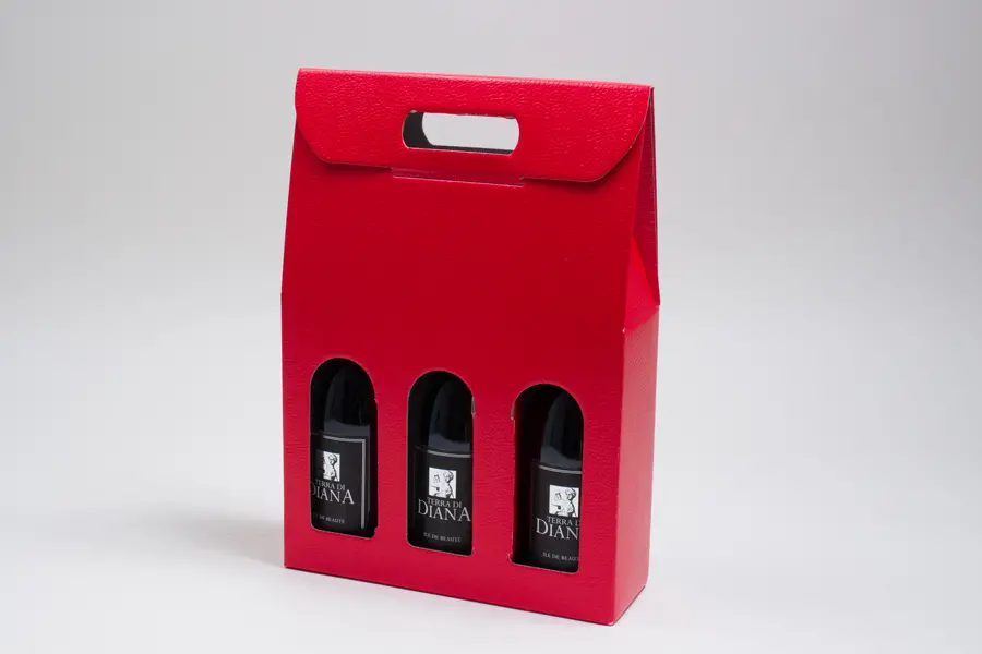 10-5/8 X 3-1/2 X 15 WIND BOTTLE CARRIER RED PEBBLE 3 BOT
