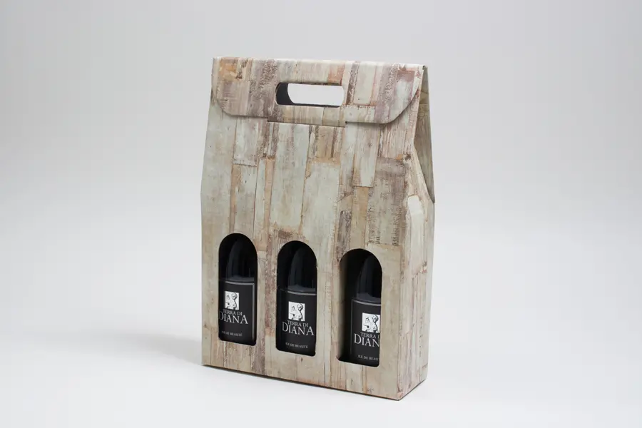 10-5/8 X 3-1/2 X 15 WIND BOTTLE CARRIER BARN WOOD 3 BOT