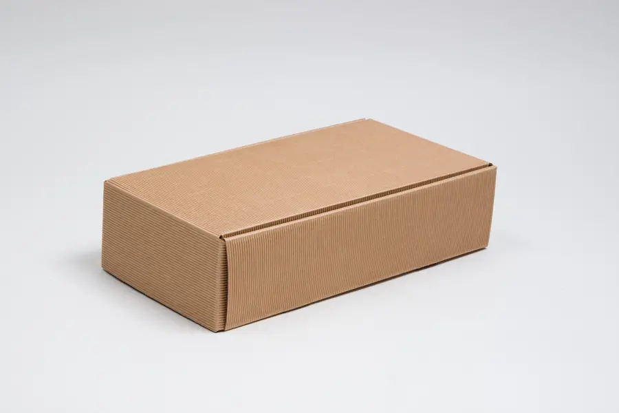 7-1/4 X 3-1/2 X 13-3/8  BOTTLE BOX  KRAFT RIBBED 2 BOT W/INSERTS