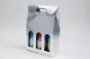 10-5/8 X 3-1/2 X 15 WIND BOTTLE CARRIER SILVER LINEN 3 BOT