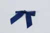 2-1/2" X 2" SATIN NAVY PRE-TIED BOW CLEAR TWIST TIE