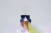2-1/2" X 2" SATIN NAVY PRE-TIED BOW CLEAR TWIST TIE