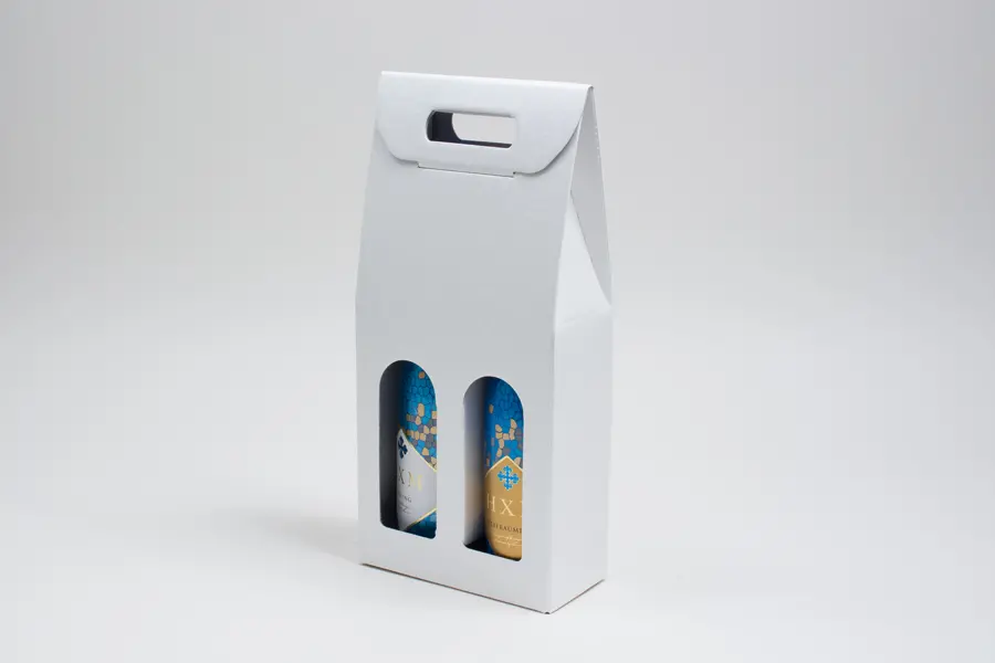 7 X 3-1/2 X 15 WIND BOTTLE CARRIER WHITE BUBBLES 2 BOT