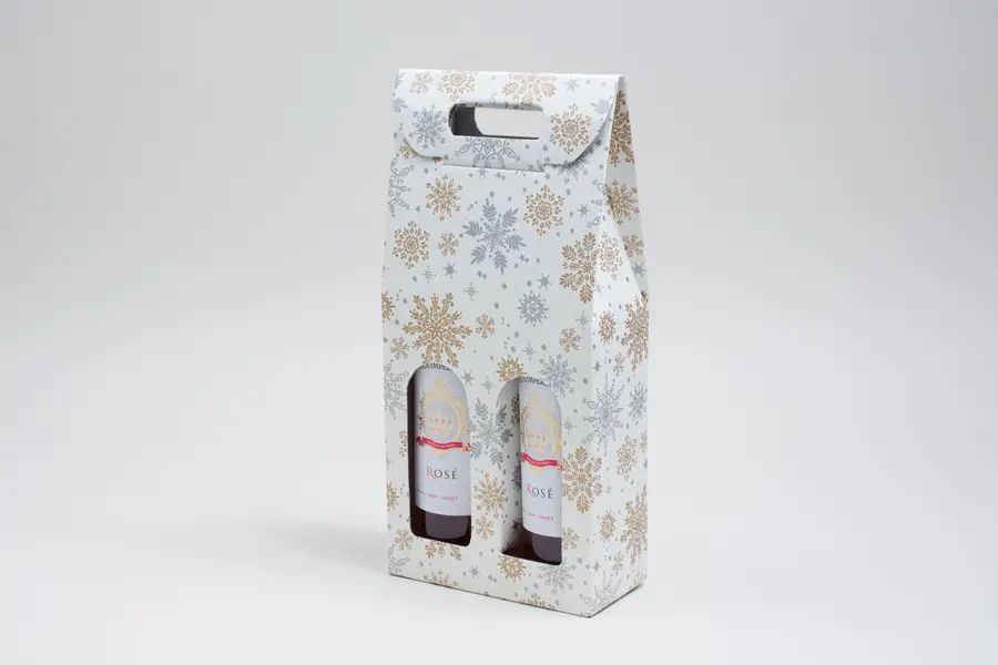 7 X 3-1/2 X 15 WIND BOTTLE CARRIER ALPINE SNOWFLAKE 2 BOT