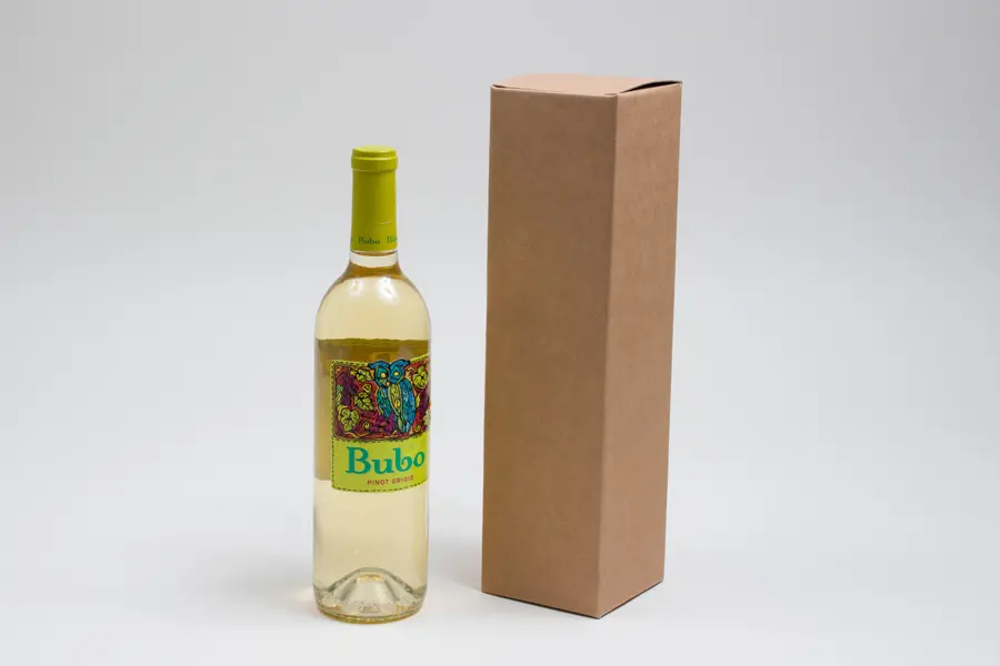 3-1/2 X 3-1/2 X 15 BOTTLE BOX KRAFT 1 BOT TOP OPENING