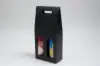 7  X  3-1/2  X  15 WIND BOTTLE CARRIER BLACK LINEN 2 BOT