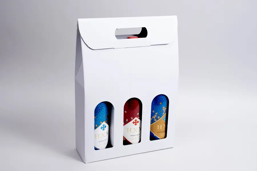 10-5/8X3-1/2X15 WIND BOTTLE CARRIER WHITE KRAFT 3 BOT