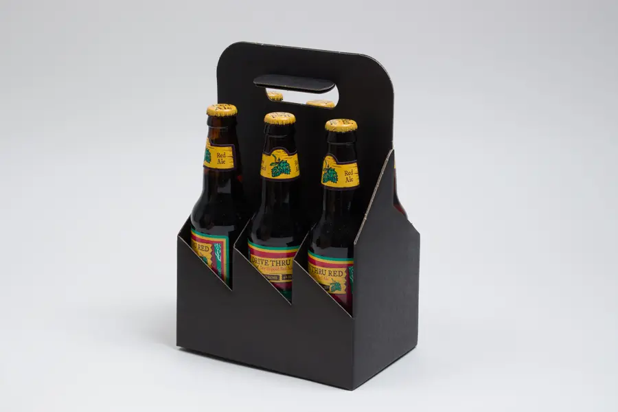 7-5/8 X 5-1/8 X 11-3/8 BOTTLE CARRIER BLACK CORR 6 BOT